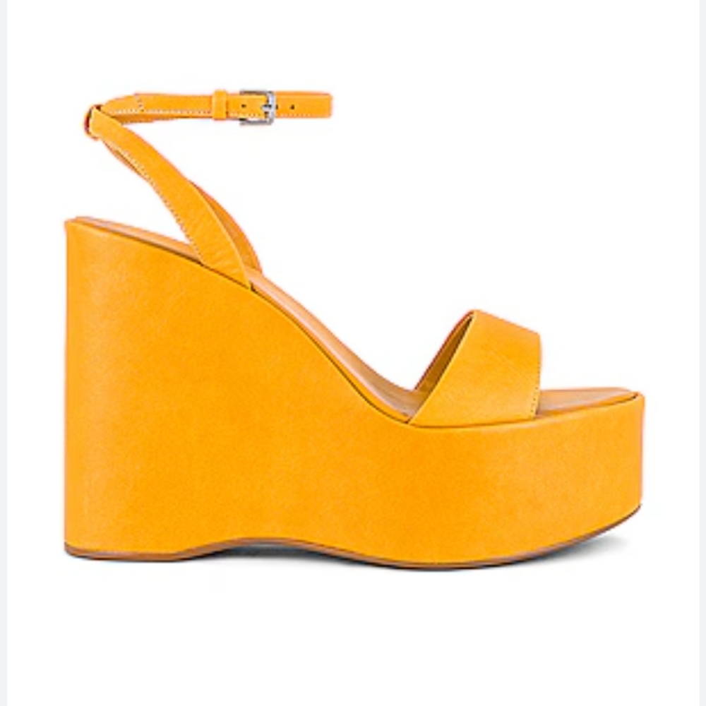 Jeffrey Campbell Exhilarate Platform Wedge Sandal in Yellow